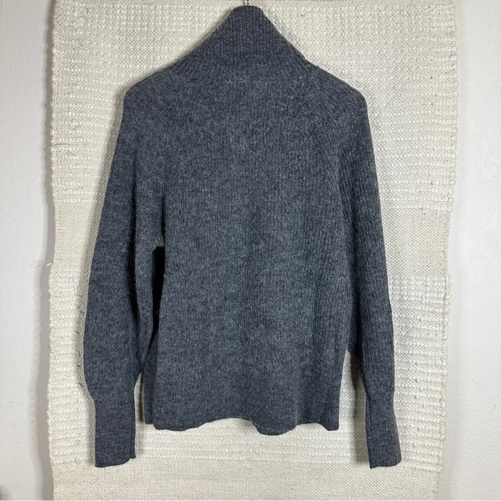 QUINCE gray wool alpaca chunky knit turtleneck sweater NEW SIZE MEDIUM - Picture 3 of 5